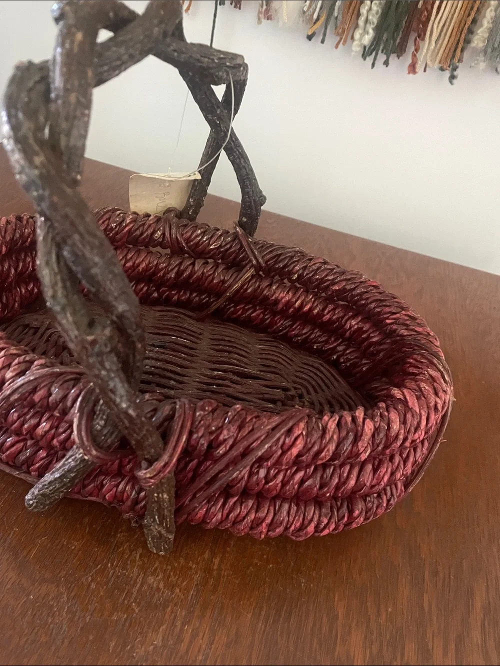 Brown and deep red decorative basket